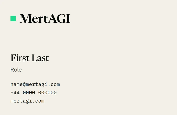 Business card · Front